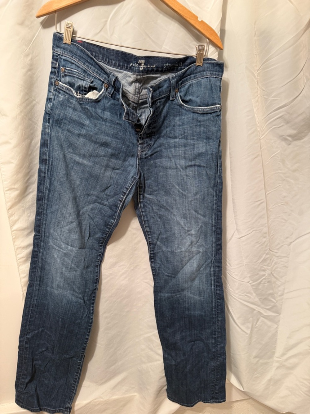 7 For All Mankind Light Blue Denim Jeans with Branded Waist Tag
